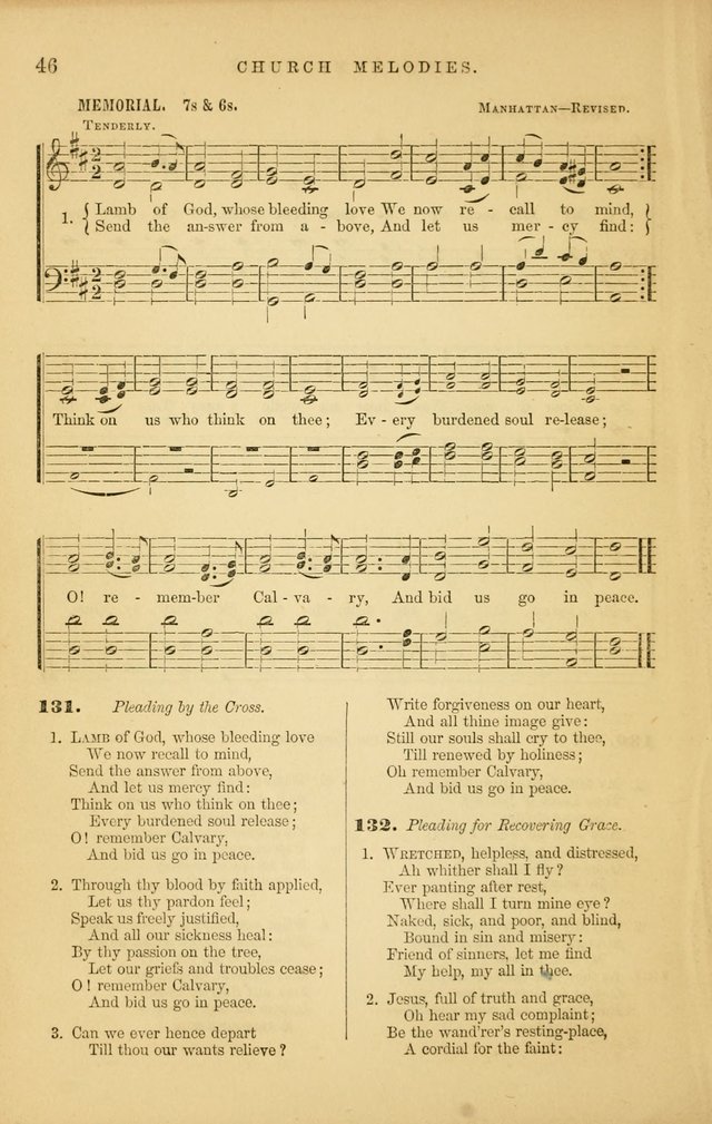Church Melodies: collection of psalms and hymns, with appropriate music. For the use of congregations. page 46