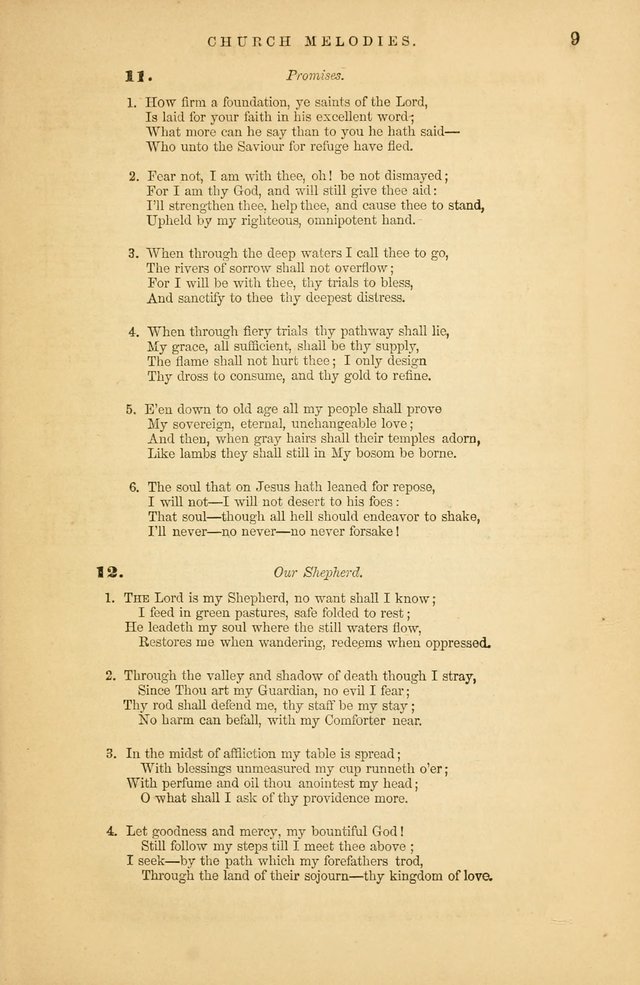 Church Melodies: collection of psalms and hymns, with appropriate music. For the use of congregations. page 9