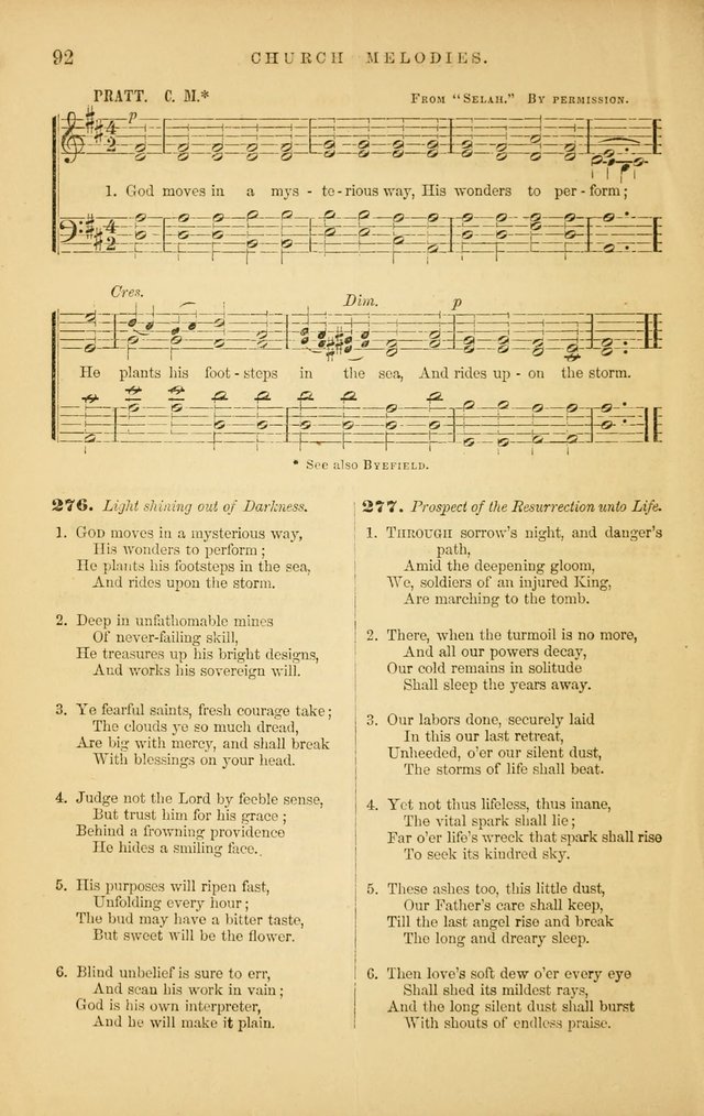 Church Melodies: collection of psalms and hymns, with appropriate music. For the use of congregations. page 92
