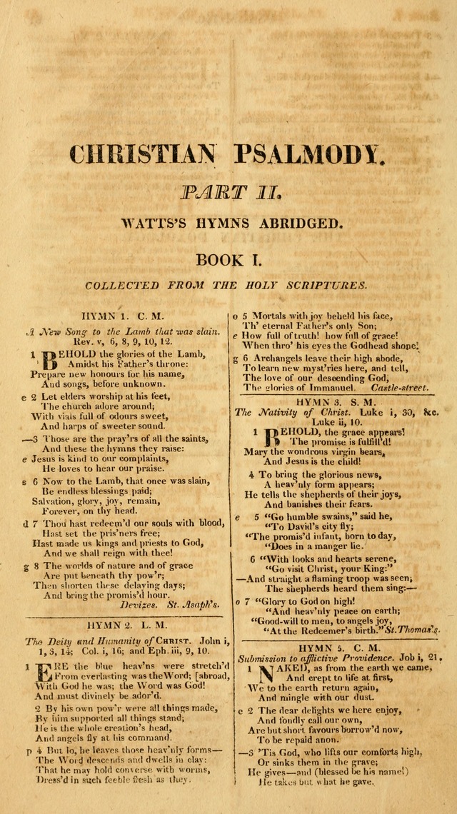 Christian Psalmody, in Four Parts; containing Dr. Watt