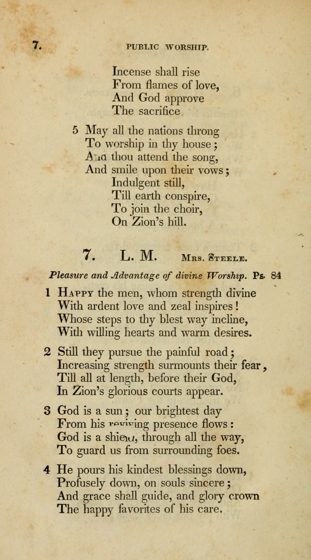A Collection of Psalms and Hymns for Christian Worship (10th ed.) page 6