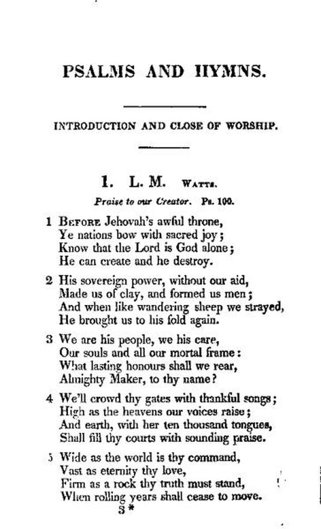 A Collection of Psalms and Hymns for Christian Worship. 16th ed. page 1