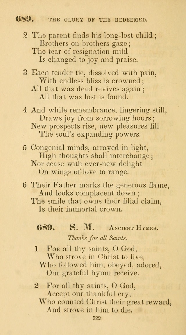 A Collection of Psalms and Hymns for Christian Worship. (45th ed.) page 522
