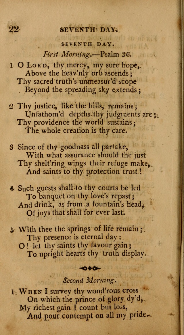 A Collection of Psalms and Hymns: from various authors, chiefly designed for public worship (4th ed.) page 22