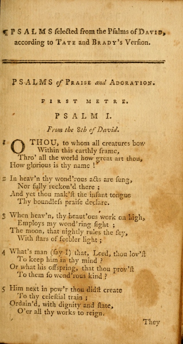 A Collection of Psalms and Hymns for Publick Worship page 1