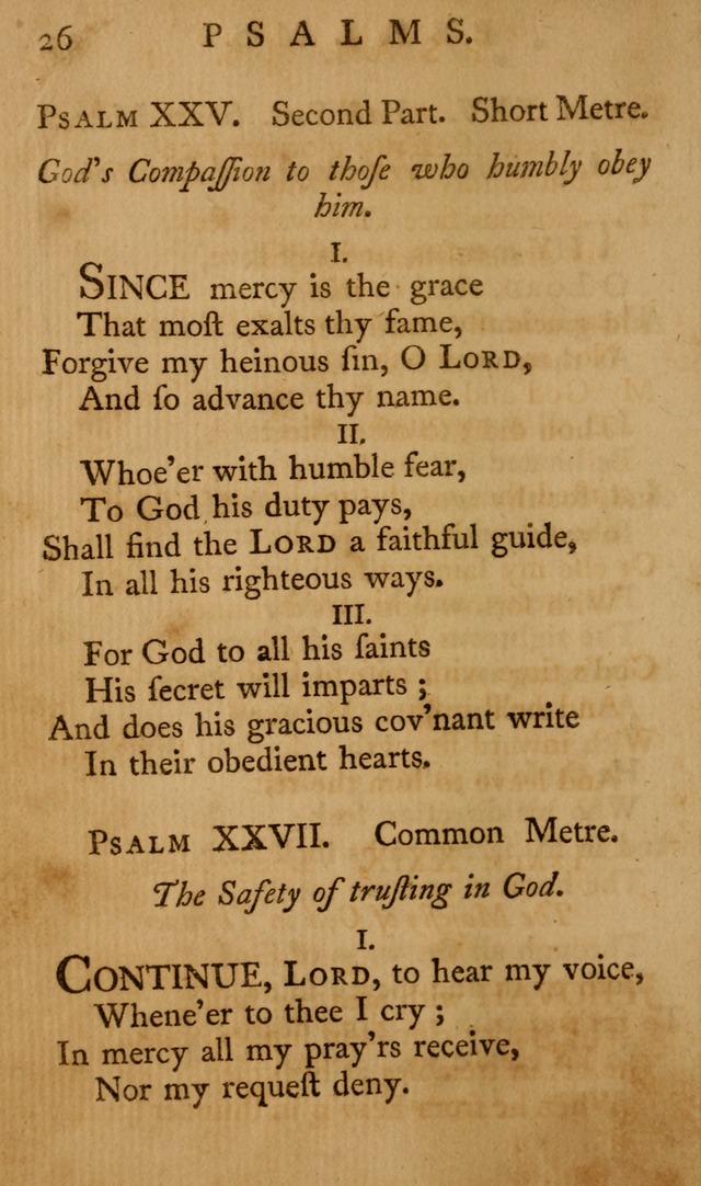 A Collection of Psalms and Hymns for Publick Worship page 26