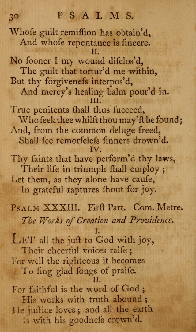 A Collection of Psalms and Hymns for Publick Worship page 30