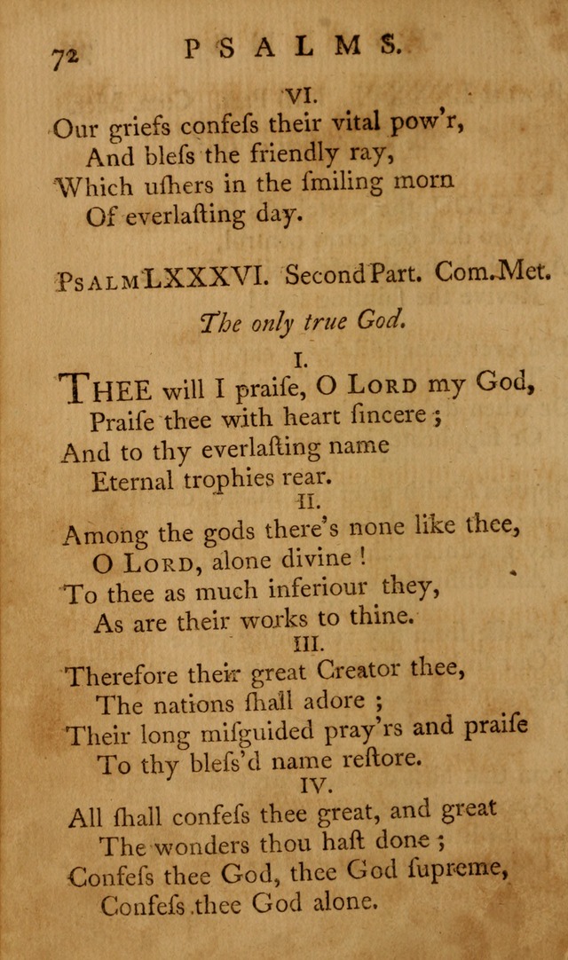 A Collection of Psalms and Hymns for Publick Worship page 72