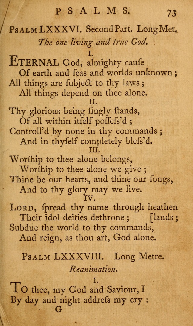 A Collection of Psalms and Hymns for Publick Worship page 73