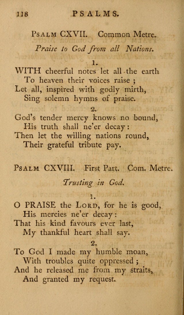 A Collection of Psalms and Hymns for Publick Worship (2nd ed.) page 118