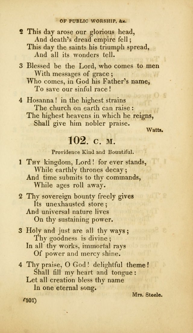 A Collection of Psalms and Hymns, for Social and Private Worship (Rev. ed.  with supplement) page 102