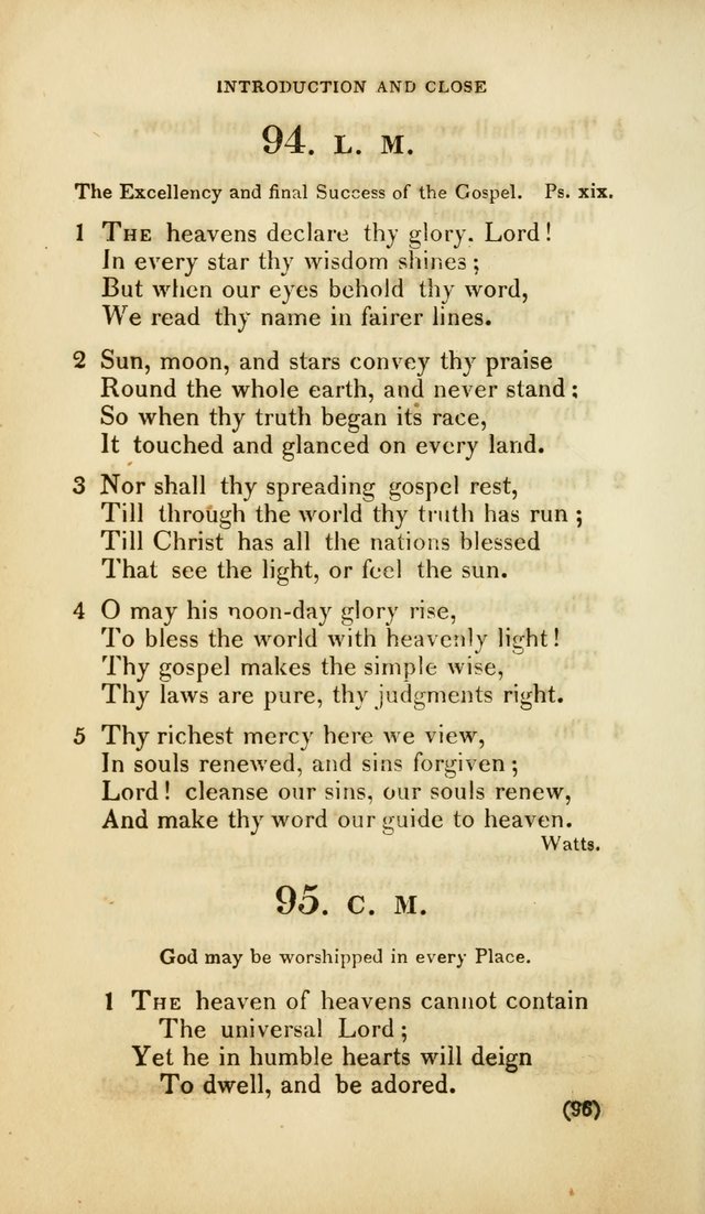 A Collection of Psalms and Hymns, for Social and Private Worship (Rev. ed.  with supplement) page 97