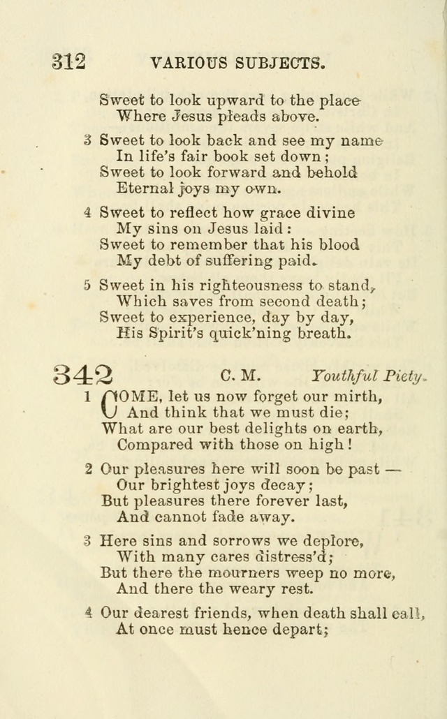 A Collection of Psalms, Hymns, and Spiritual Songs: suited to the various occasions of public worship and private devotion of the church of Christ: with an appendix of  German hymns page 312