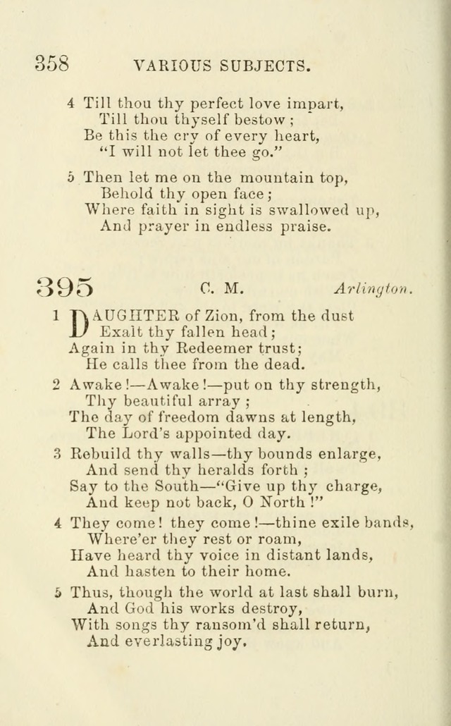 A Collection of Psalms, Hymns, and Spiritual Songs: suited to the various occasions of public worship and private devotion of the church of Christ: with an appendix of  German hymns page 358