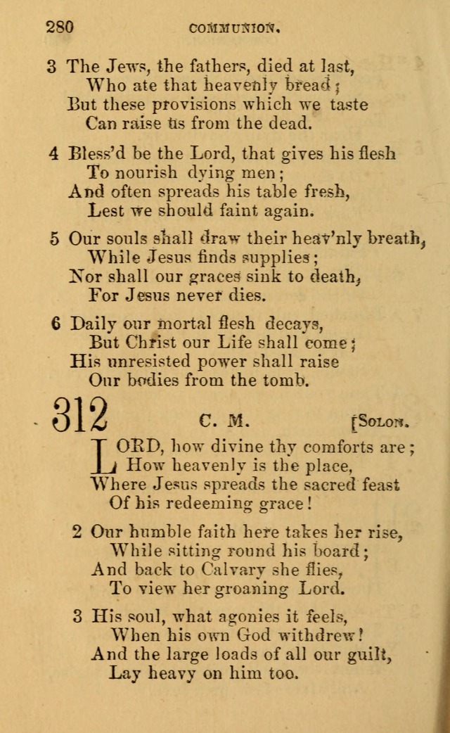 A Collection of Psalms, Hymns, and Spiritual Songs: suited to the various occasions of public worship and private devotion, of the church of Christ (6th ed.) page 280