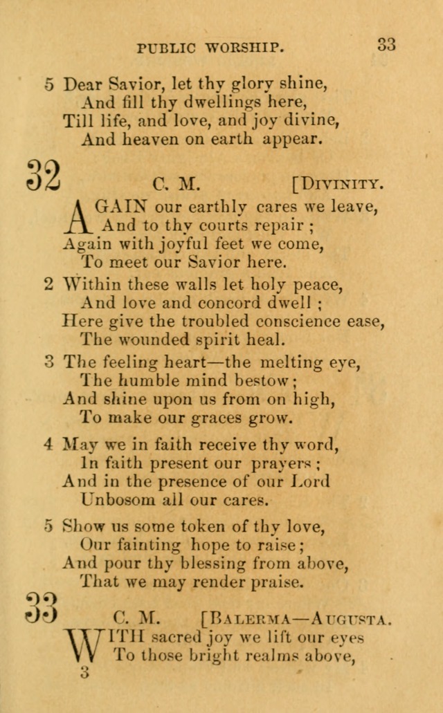 A Collection of Psalms, Hymns, and Spiritual Songs: suited to the various occasions of public worship and private devotion, of the church of Christ (6th ed.) page 33