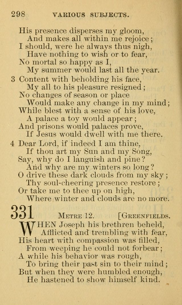 A Collection of Psalms and Hymns: suited to the various occasions of public worship and private devotion page 298