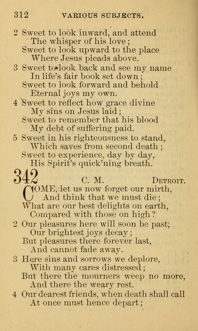 A Collection of Psalms and Hymns: suited to the various occasions of public worship and private devotion page 312