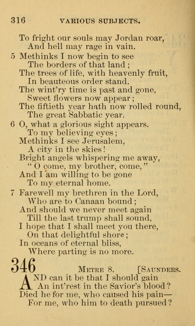 A Collection of Psalms and Hymns: suited to the various occasions of public worship and private devotion page 316