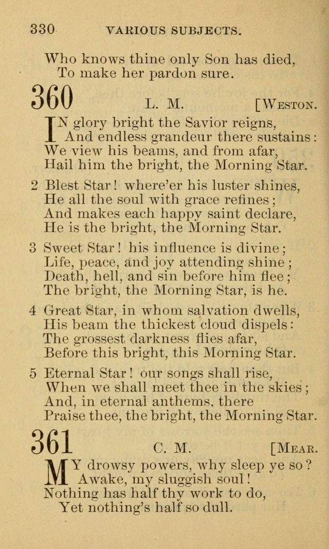 A Collection of Psalms and Hymns: suited to the various occasions of public worship and private devotion page 330
