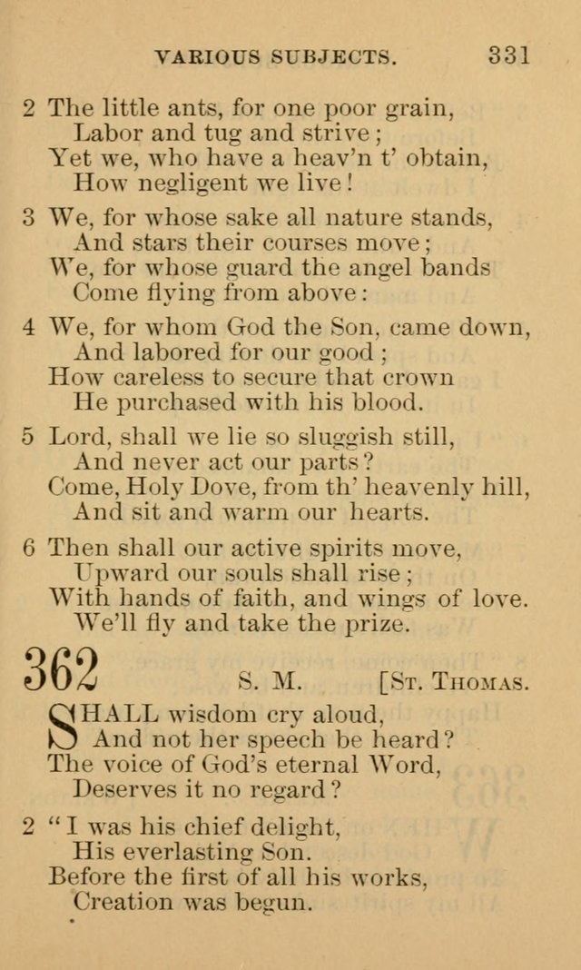 A Collection of Psalms and Hymns: suited to the various occasions of public worship and private devotion page 331