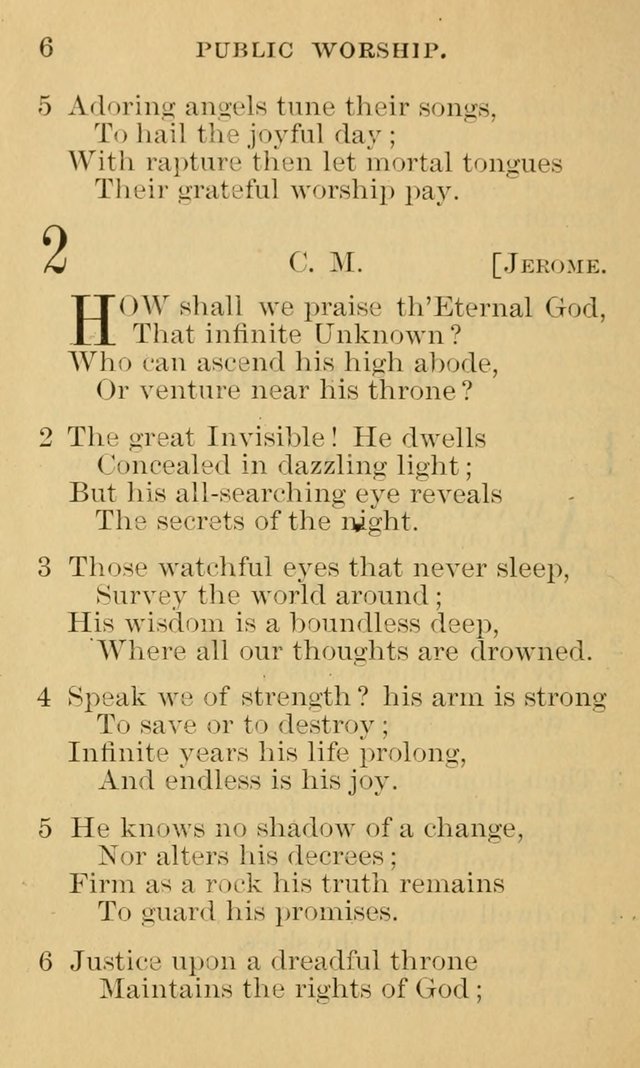 A Collection of Psalms and Hymns: suited to the various occasions of public worship and private devotion page 6