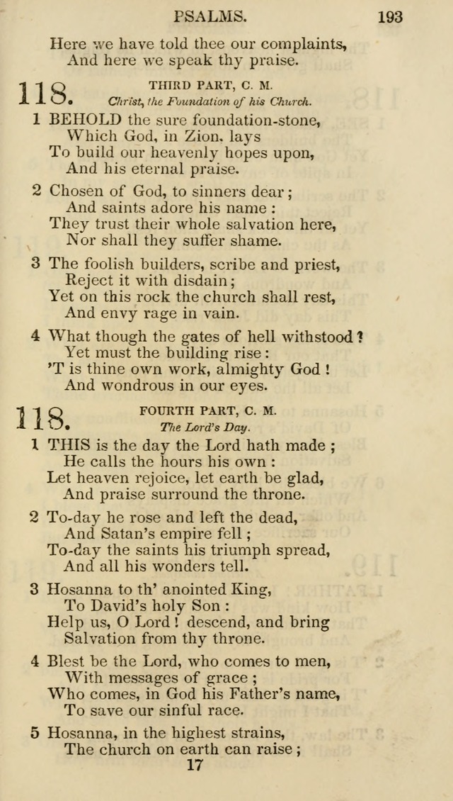 Church Psalmist: or psalms and hymns for the public, social and private use of evangelical Christians (5th ed.) page 195