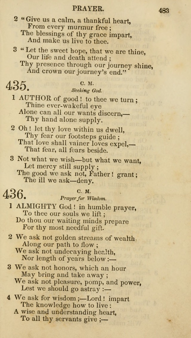 Church Psalmist: or psalms and hymns for the public, social and private use of evangelical Christians (5th ed.) page 485