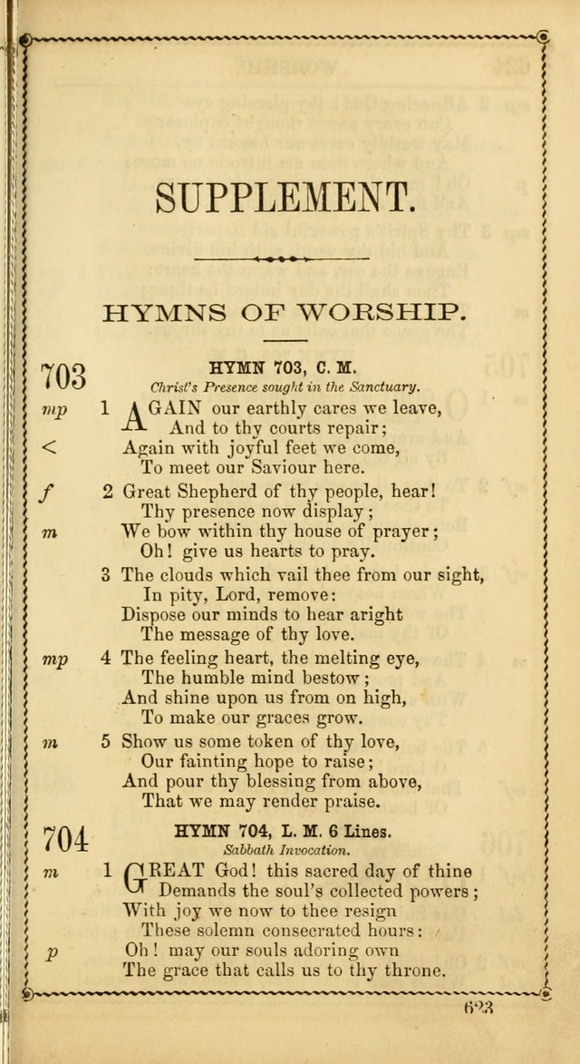 Church Psalmist: or Psalms and Hymns Designed for the Public, Social, and  Private Use of Evangelical Christians ... with Supplement.  53rd ed. page 626