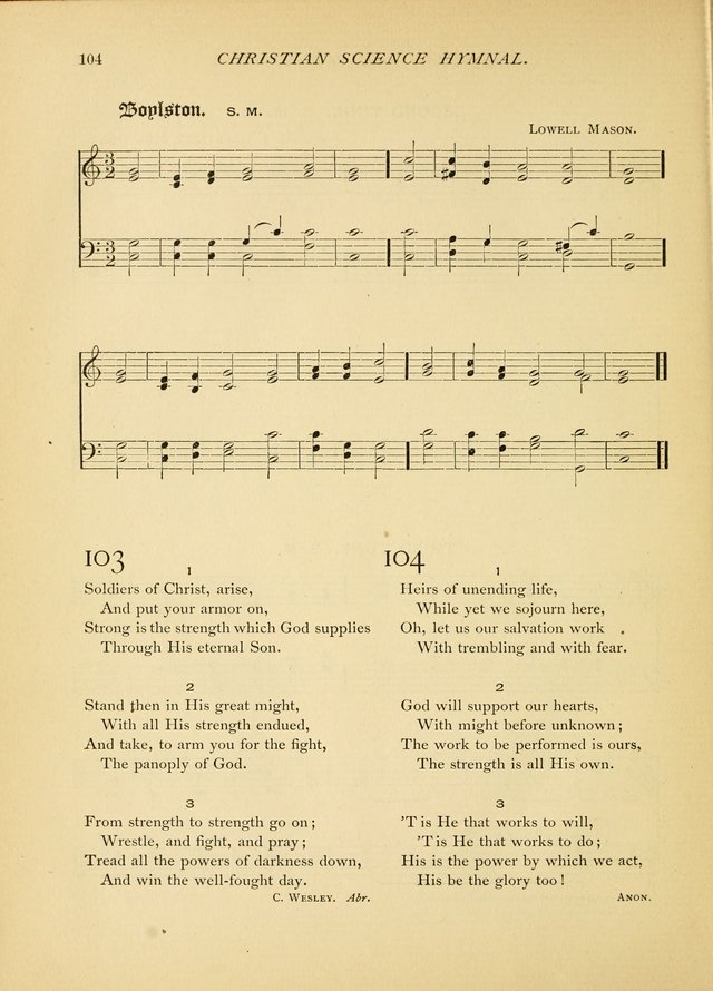 Christian Science Hymnal: a selection of spiritual songs page 104