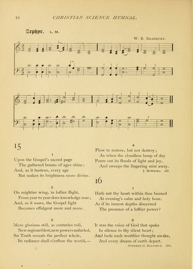 Christian Science Hymnal: a selection of spiritual songs page 16
