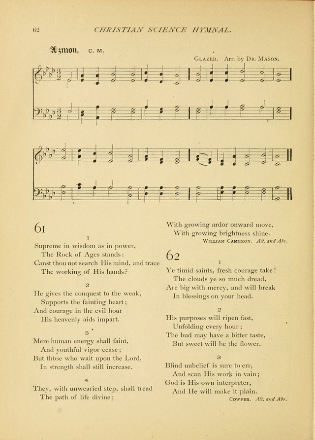 Christian Science Hymnal: a selection of spiritual songs page 62