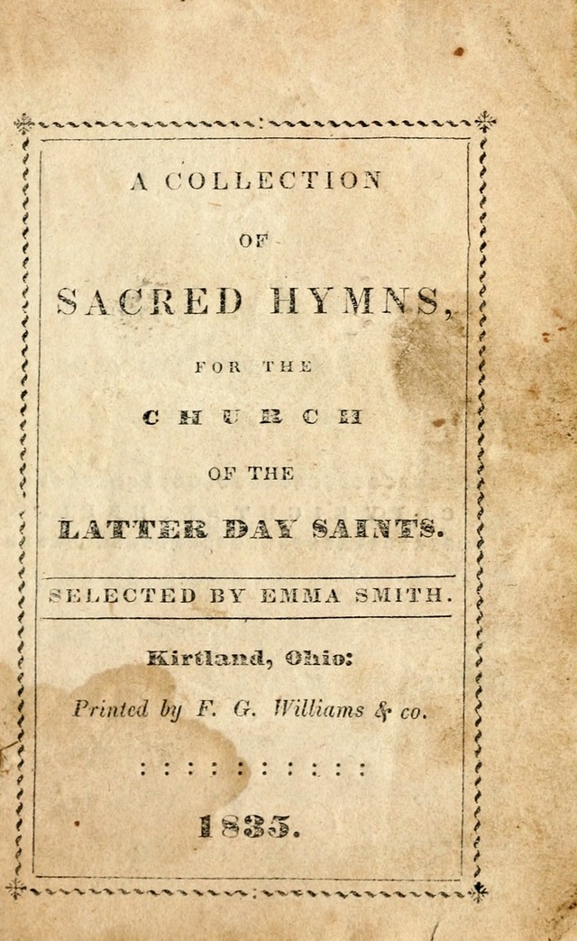A Collection of Sacred Hymns, for the Church of the Latter Day Saints page 1