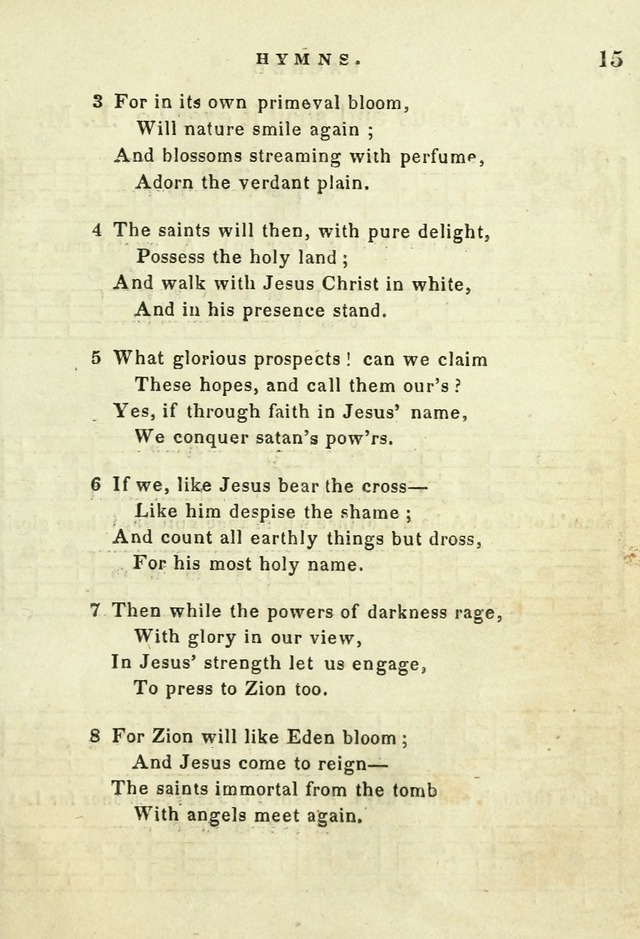 A Collection of Sacred Hymns for the use of the Latter-Day Saints page 15