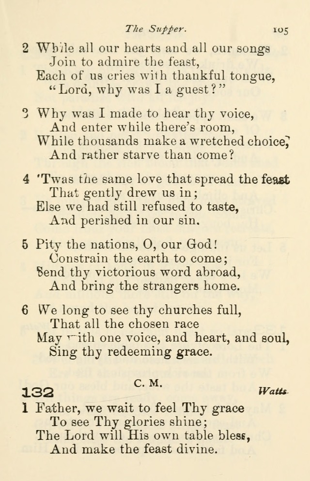 A Choice Selection of Hymns and Spiritual Songs for the use of the Baptist Church and all lovers of song page 108