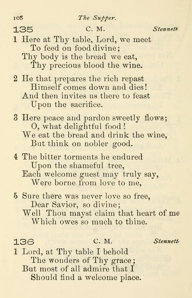 A Choice Selection of Hymns and Spiritual Songs for the use of the Baptist Church and all lovers of song page 111