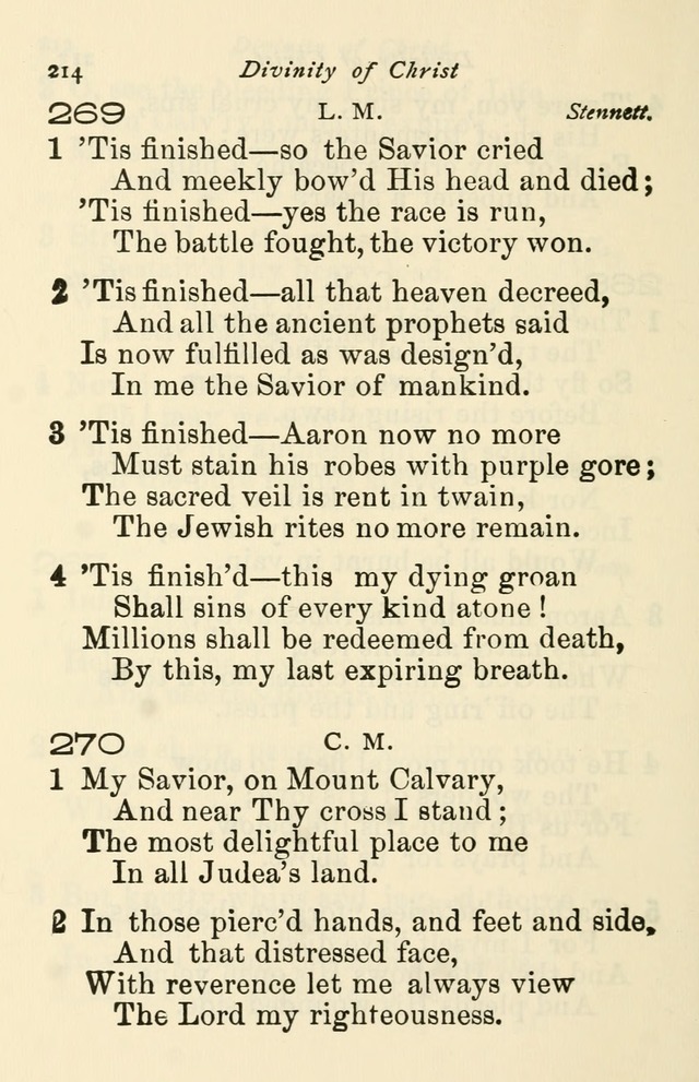A Choice Selection of Hymns and Spiritual Songs for the use of the Baptist Church and all lovers of song page 217