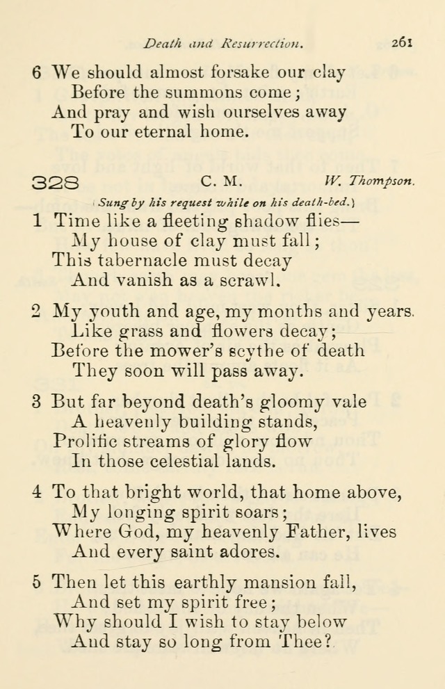 A Choice Selection of Hymns and Spiritual Songs for the use of the Baptist Church and all lovers of song page 264