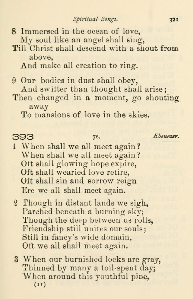 A Choice Selection of Hymns and Spiritual Songs for the use of the Baptist Church and all lovers of song page 324