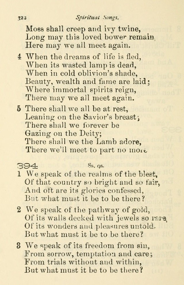 A Choice Selection of Hymns and Spiritual Songs for the use of the Baptist Church and all lovers of song page 325