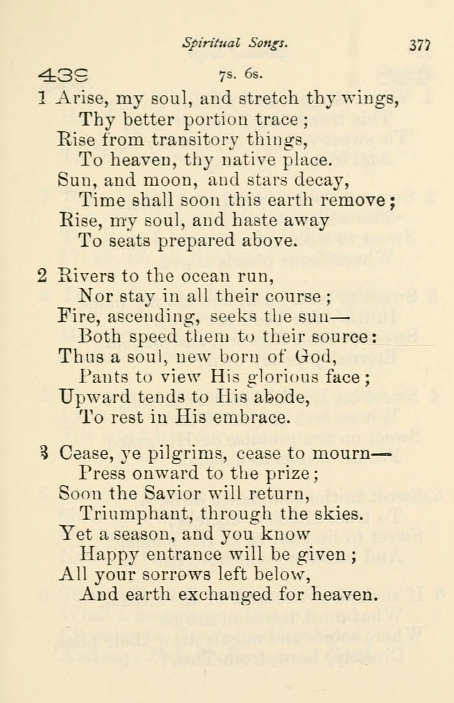 A Choice Selection of Hymns and Spiritual Songs for the use of the Baptist Church and all lovers of song page 380