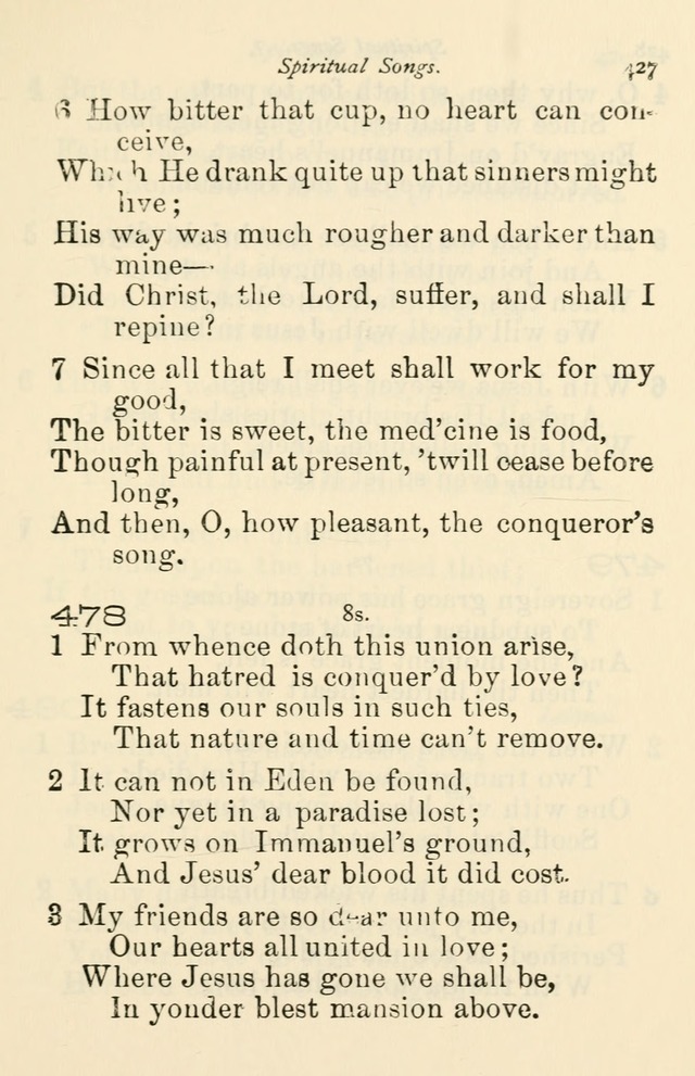 A Choice Selection of Hymns and Spiritual Songs for the use of the Baptist Church and all lovers of song page 430