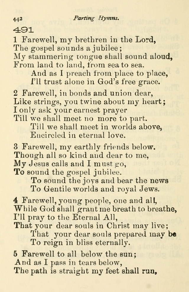 A Choice Selection of Hymns and Spiritual Songs for the use of the Baptist Church and all lovers of song page 445