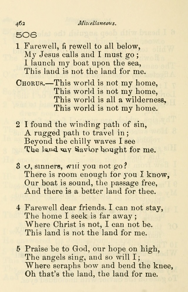 A Choice Selection of Hymns and Spiritual Songs for the use of the Baptist Church and all lovers of song page 465