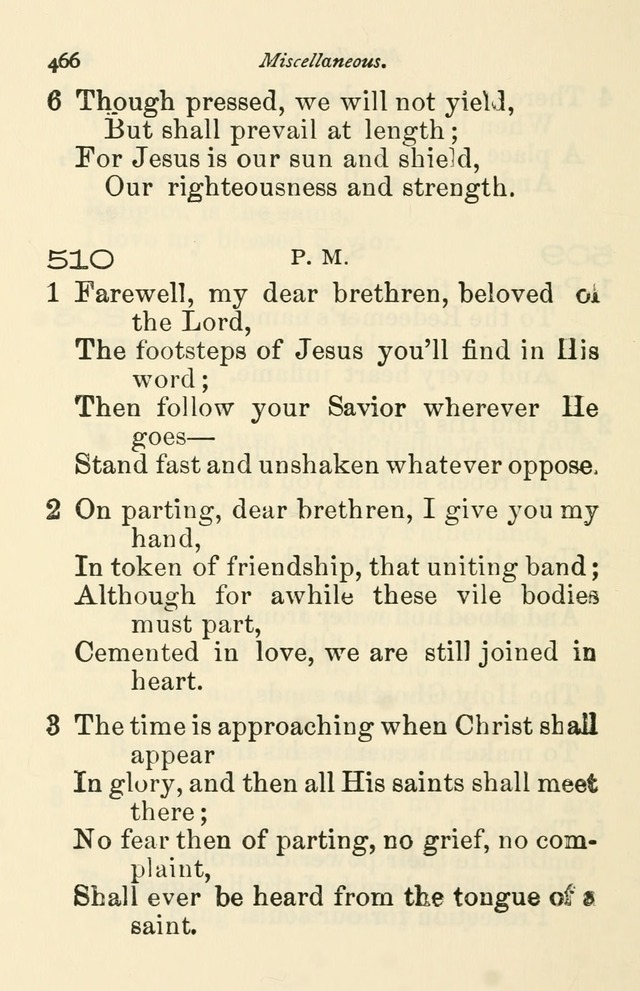 A Choice Selection of Hymns and Spiritual Songs for the use of the Baptist Church and all lovers of song page 469