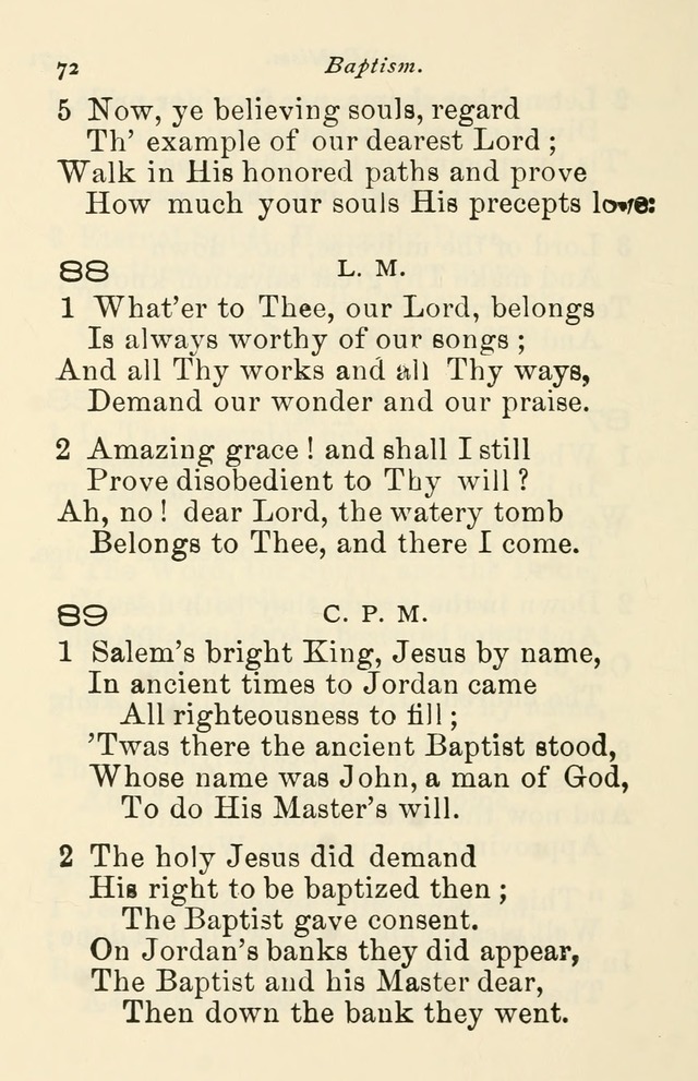 A Choice Selection of Hymns and Spiritual Songs for the use of the Baptist Church and all lovers of song page 75