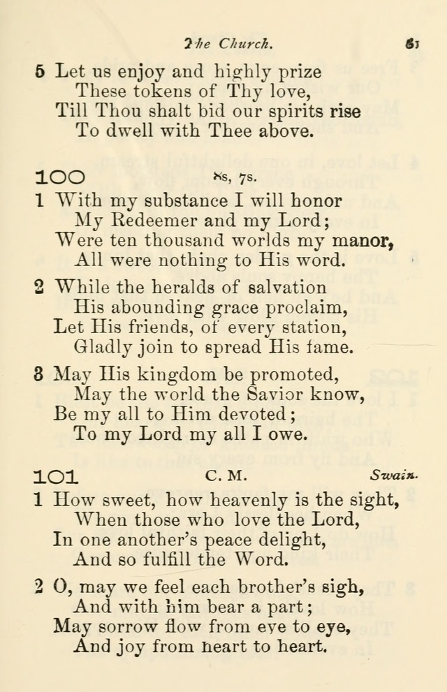 A Choice Selection of Hymns and Spiritual Songs for the use of the Baptist Church and all lovers of song page 84
