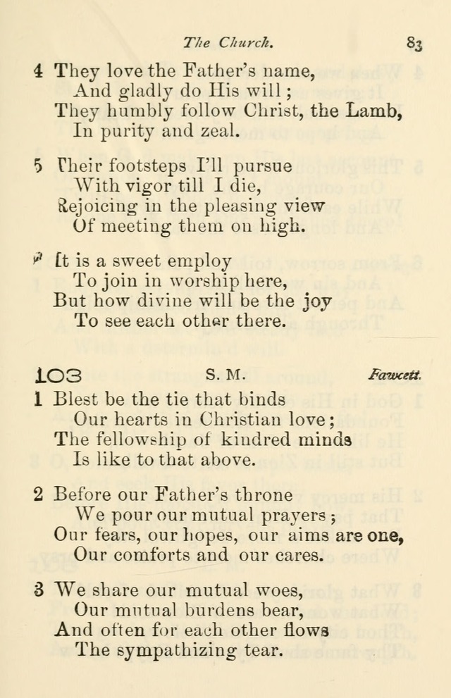 A Choice Selection of Hymns and Spiritual Songs for the use of the Baptist Church and all lovers of song page 86