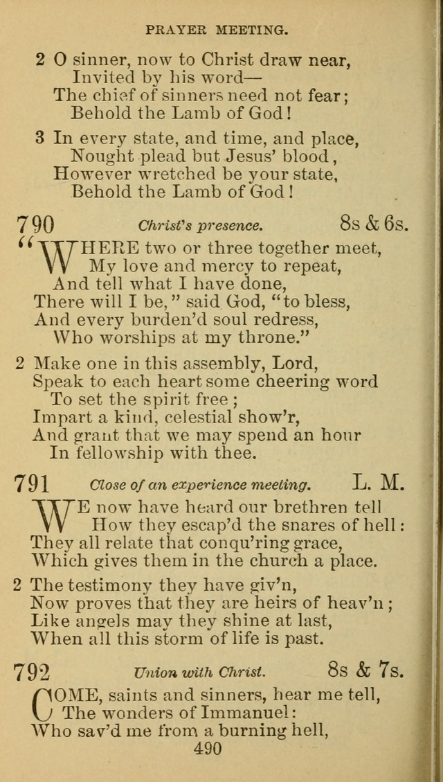 A Collection of Spiritual Hymns: adapted to the Various Kinds of Christian Worship, and especially designed for the use of the Brethren in Christ. 2nd ed. page 494