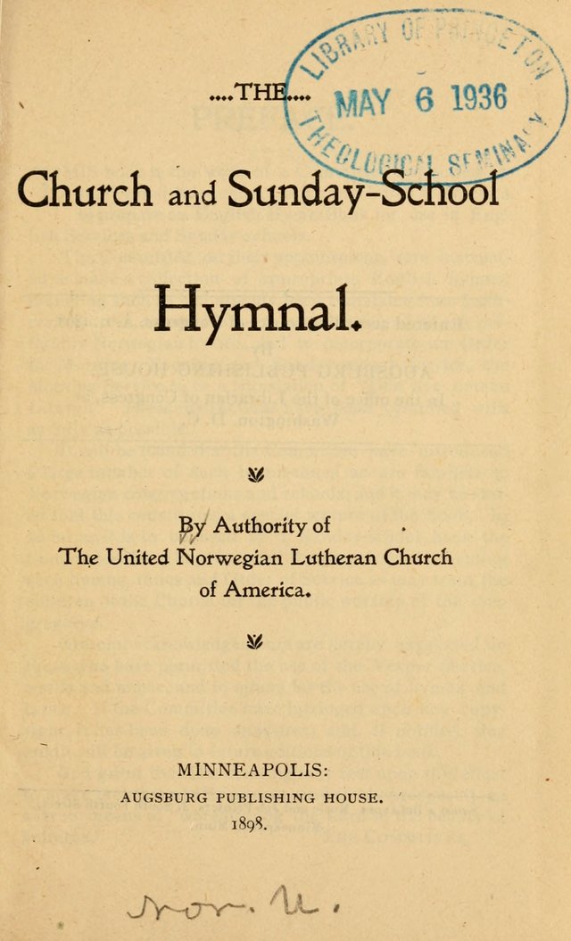 The Church and Sunday-School Hymnal page 1